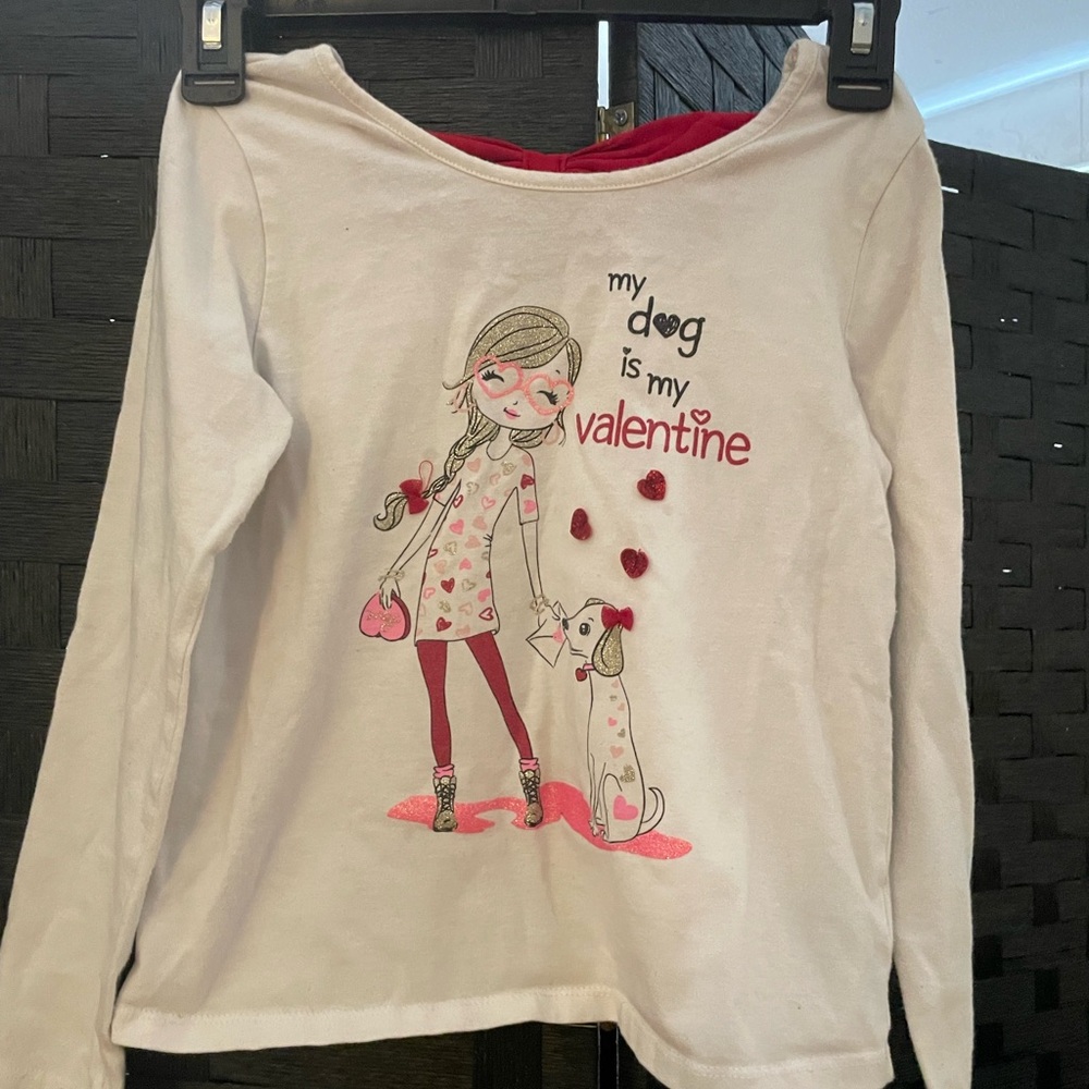 White Kids Shirt with Valentine's Design